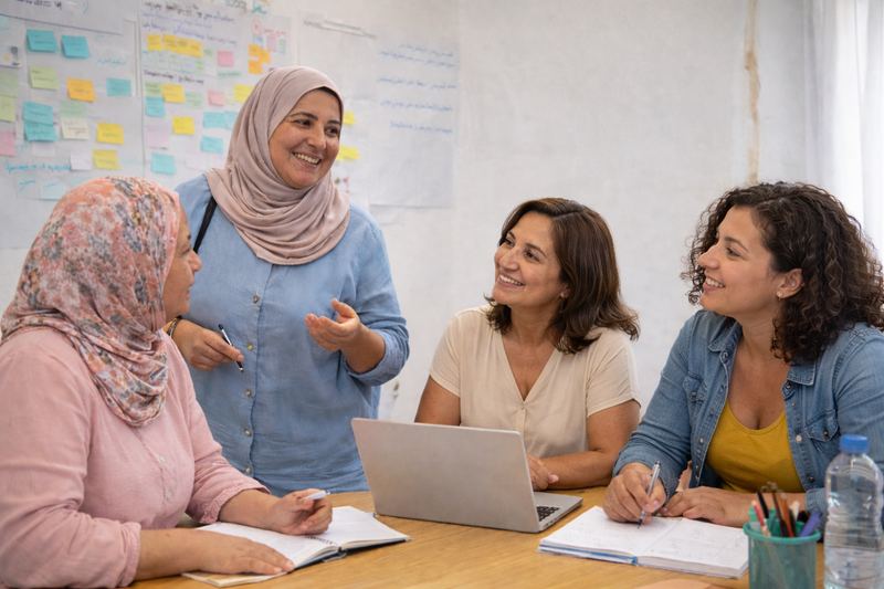Women talking during a workshop